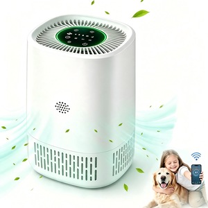 Purificator de Aer Smart, Wulnar, 3 in 1 True HEPA H13 cu Carbon Activ, PM2.5, Acoperire 15m², 360 Grade, Indicator Calitate Aer, 3 Trepte Viteza, Super Silent, Wi-Fi, APP Control, Asistent Vocal/Touch, Compatibil Alexa, Google Home, Siri, 19x19x23, Alb