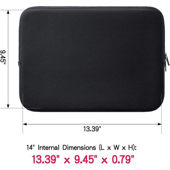 Husa laptop universala 14 inch, neagra, 35.6x25.4x2 cm