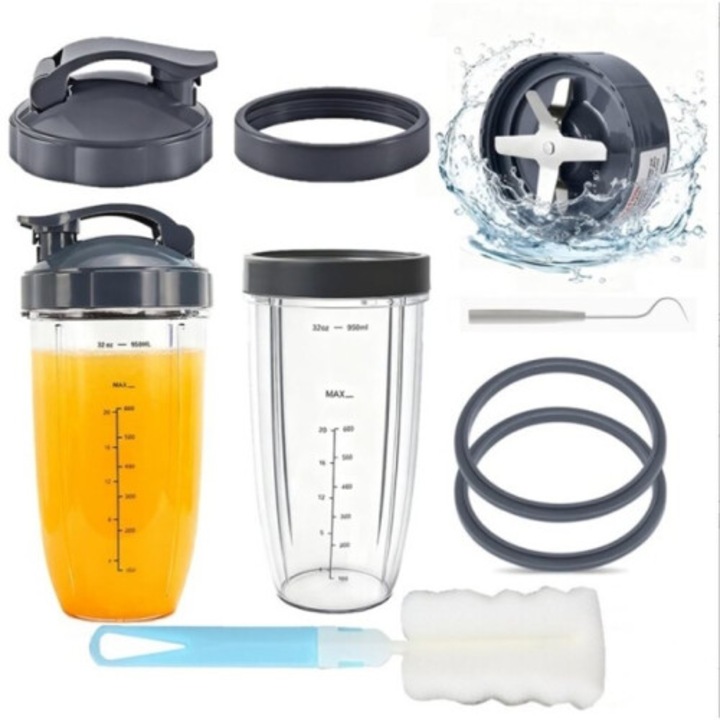 Set piese de schimb pentru blender, cupe si lame, 600W si 900W, alb