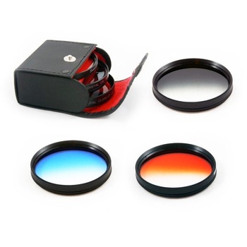 Un set de filtre pentru aparate de fotografiat, Seagull, 77 mmm, Gri, Albastru, Oranj Un set de filtre pentru aparate de fotografiat, Seagull, 77 mmm, Gri, Albastru, Oranj