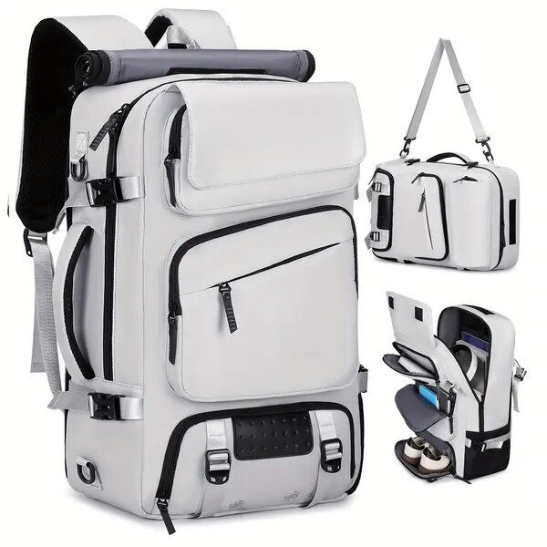 Rucsac laptop 17,3 inch, compartiment pentru incaltaminte, negru, ajustabil, convertibil