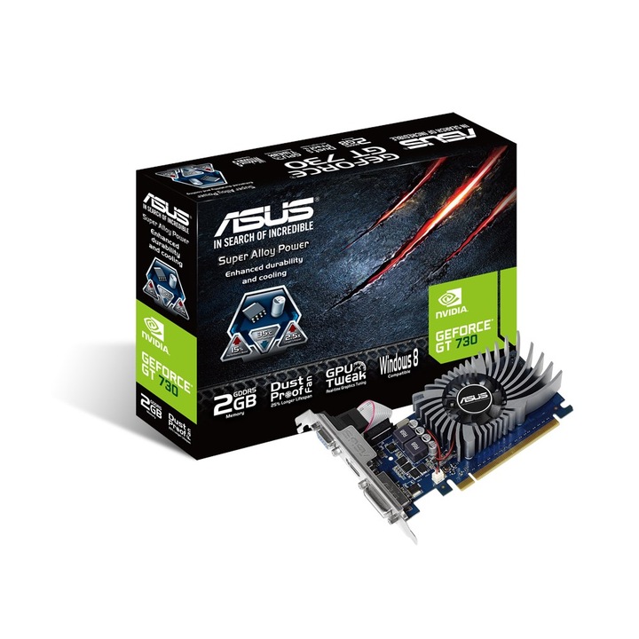 Placa video ASUS GeForce® GT 730, 2GB GDDR5, 64-bit