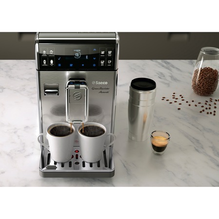 Espressor super-automat Saeco GranBaristo Avanti HD8978/01, Carafa integrata, Filtru AquaClean, Rasnita ceramica, 18 varietati de cafea, 15 Bar, 1.7 litri, Argintiu