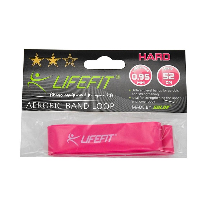 Lifefit KRUH gumiszalag, erős, lila, 26x2x0.095cm