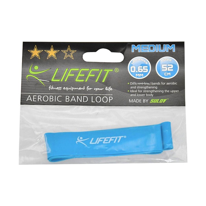 Lifefit Kruh gumiszalag, közepes, világoskék, 26x2x0.065cm