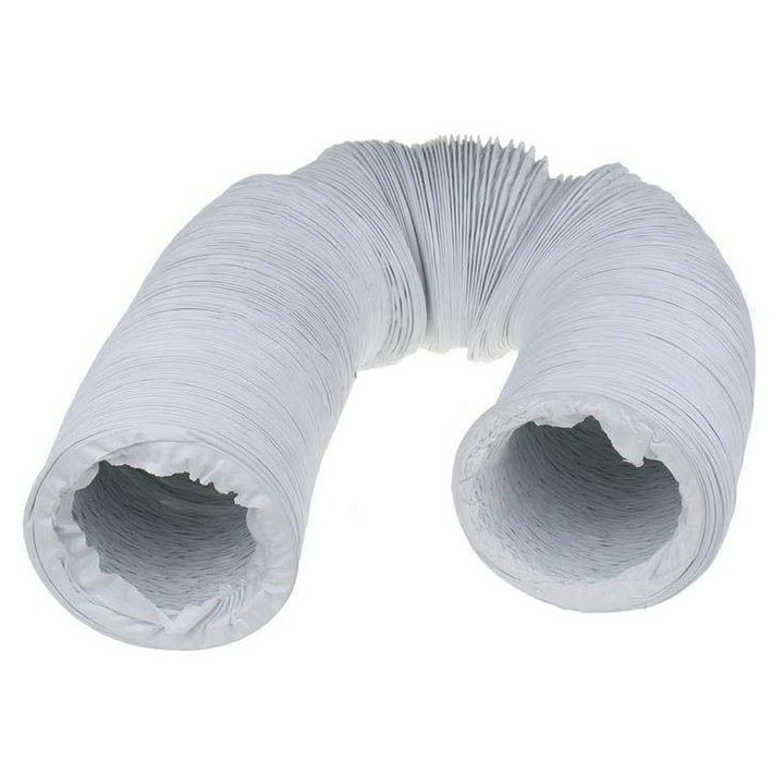 Conducta de evacuare aer PVC alba 125mm L=10m pentru hota - UNIVERSAL