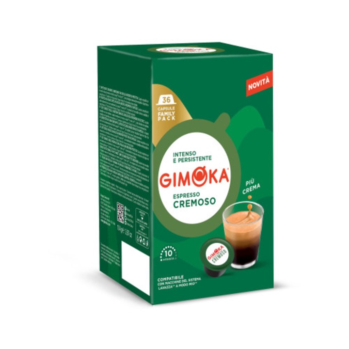 Gimoka Espresso Cremoso kávékapszula, 36 kapszula, intenzitás 10