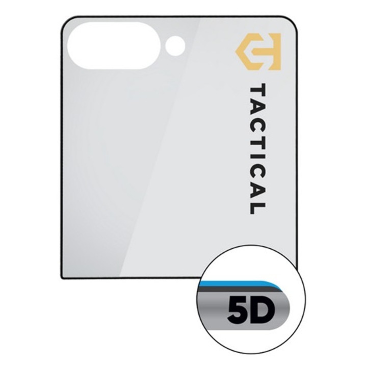 Tactical glass shield 5d képernyővédő üveg, 5d, 0.33mm, 9h, külső kijelzőre, fekete, kompatibilis: Samsung Z Flip8