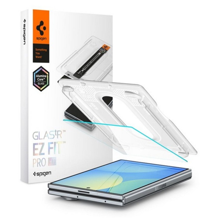 Spigen glass tr ez fit pro hd képernyővédő üveg, 2.5d, tokbarát, ultravékony, 0.2mm, 9h + segédkeret, átlátszó, kompatibilis: Samsung Z Fold8