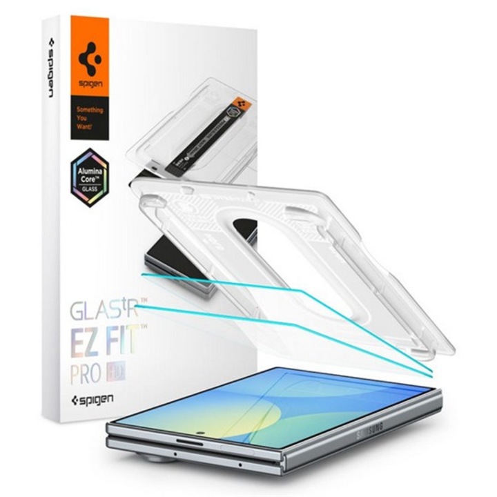 Spigen glass tr ez fit pro hd képernyővédő üveg 2db, 2.5d, tokbarát, ultravékony, 0.2mm, 9h + segédkeret, átlátszó, kompatibilis: Samsung Z Fold8