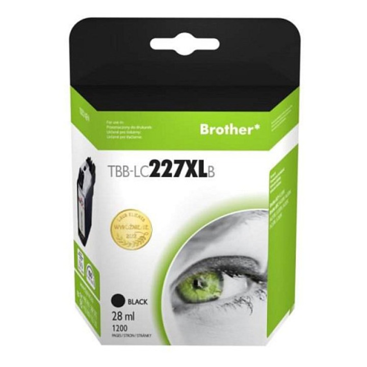 TB LC227XL tintapatron, fekete, 28ml, Brother kompatibilis, 1200 oldal