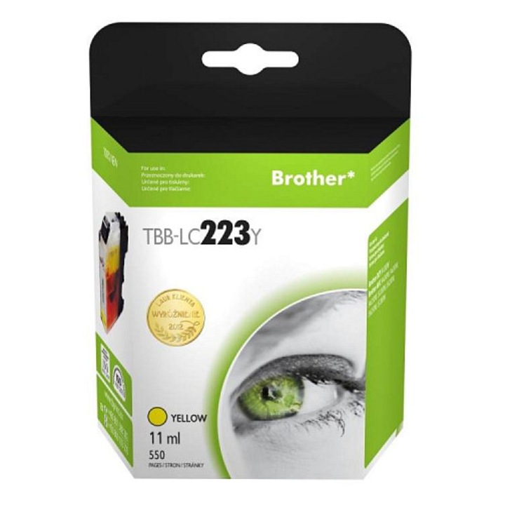 TB LC223 sárga tintapatron 11ml kompatibilis Brother