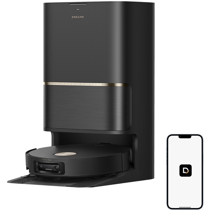 Dreame RLL89HE-WH robotporszívó felmosóval, L50s Ultra, 25 000 Pa, PowerDock állomás, felmosófejek 100°C-on, Fehér