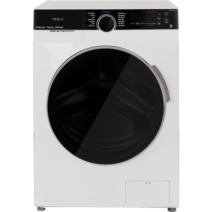 Masina de spalat rufe cu uscator Tesla WW107591M, spalare 10Kg, uscare 7kg, Motor BLDC, Inverter, Smart delay, Protectie la supraincalzire, Clasa A spalare, LED, Alb