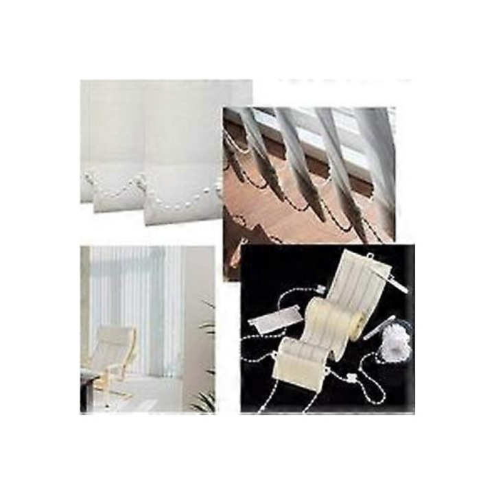 Set accesorii jaluzele verticale 89mm, 10m lant inferior, conectori, agatatori, lamele