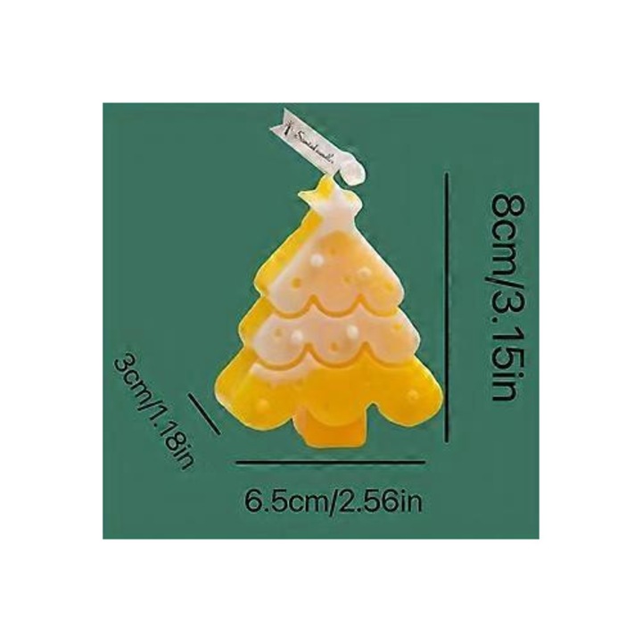 Lumanare decorativa Craciun fulg de nea om turta dulce multicolor