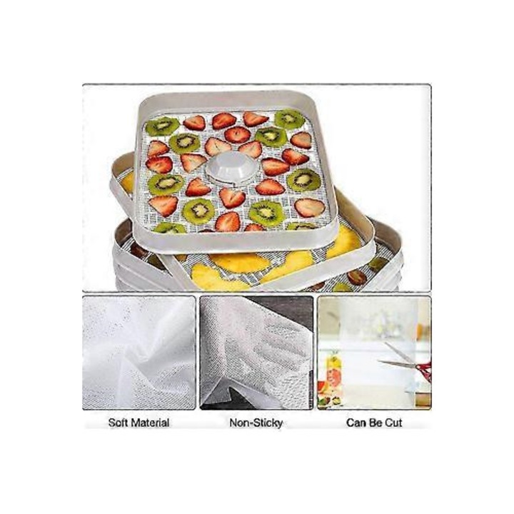 Set 10 foi silicon pentru deshidrator, alb, 29x37cm