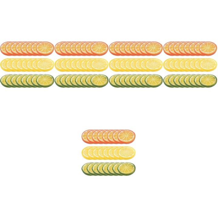 Felii de lamaie artificiale YANYXR, multicolor, 4x4x0.8cm, set 120 bucati