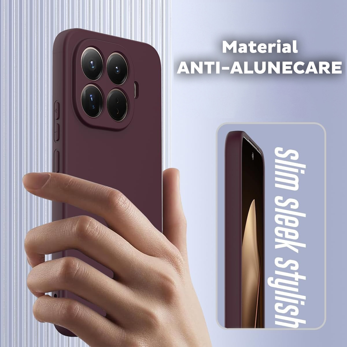 Husa pentru Honor 600 Daden® Silicon SoftFlex, Ultra Slim, Protectie sporita, Interior de microfibra, Visiniu