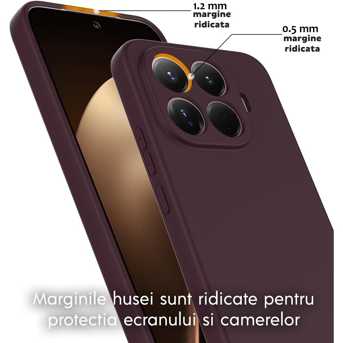 Husa pentru Xiaomi 17T Pro Daden® Silicon SoftFlex, Ultra Slim, Protectie sporita, Interior de microfibra, Mov inchis
