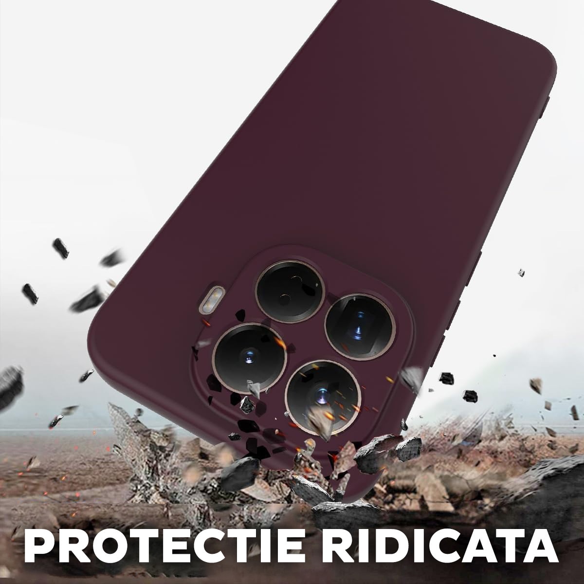 Husa pentru Xiaomi 17T Pro Daden® Silicon SoftFlex, Ultra Slim, Protectie sporita, Interior de microfibra, Mov inchis