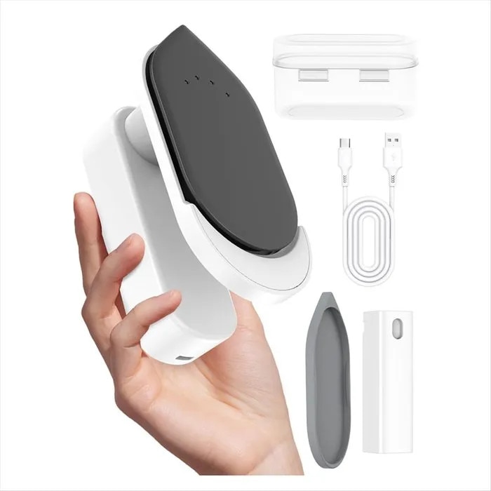Fier de calcat portabil mini fara fir, 0.7 lb, alb, 320°C, 40 min autonomie, 5.2Ah, 3 trepte temperatura