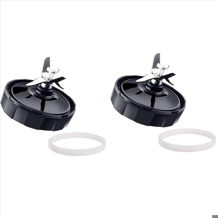 Set 2 piese blender, lame inferioare, 7 aripioare, negru