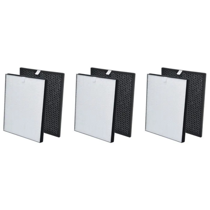 Set 3 filtre carbon activ si HEPA pentru purificator aer, OEM, universal