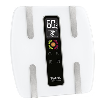 Cantar corporal Tefal BodySignal BM7100S6, 160kg, 100g, 4 memorii, afisaj Lcd iluminat, Alb Cantar corporal Tefal BodySignal BM7100S6, 160kg, 100g, 4 memorii, afisaj Lcd iluminat, Alb