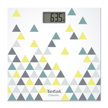 Cantar corporal Tefal Decor PP1145V0, 160kg, 100g, Lcd, 30x30cm, Alb/Abstract Cantar corporal Tefal Decor PP1145V0, 160kg, 100g, Lcd, 30x30cm, Alb/Abstract