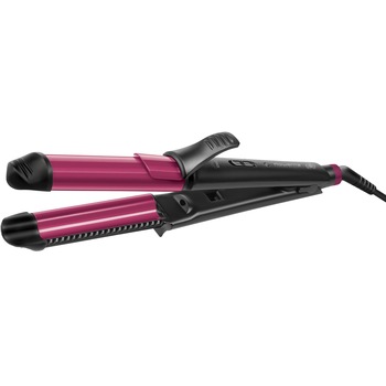 Ondulator Rowenta Fashion Stylist CF4512F0, 66W, multifunctional, 2 setari de temperatura, generator de ioni, timp de incalzire 45s, Negru/Roz Ondulator Rowenta Fashion Stylist CF4512F0, 66W, multifunctional, 2 setari de temperatura, generator de ioni, timp de incalzire 45s, Negru/Roz