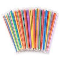 Set 100 Paie Flexibile din Plastic, Ambalate Individual, 240 x 5 mm, Multicolore