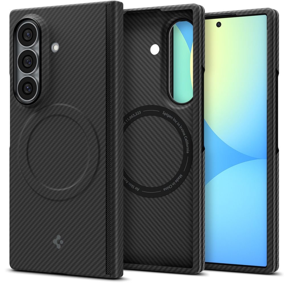 Husa Spigen AirSkin Aramid cu MagSafe compatibila cu Samsung Galaxy Z Fold 8 Ultra, Negru