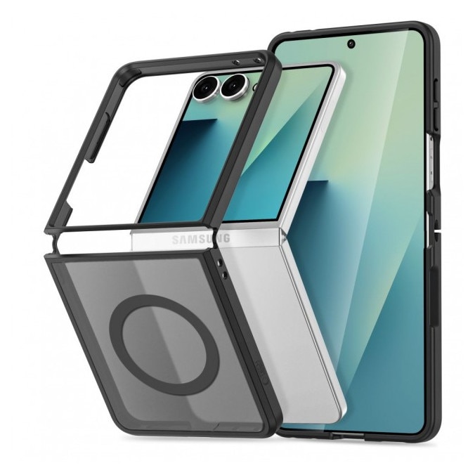 Husa Compatibila Cu Samsung Galaxy Z FLIP 8, Upzz® Tech Magmat Cu Magsafe, Matte Negru