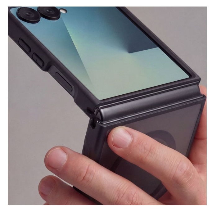 Husa Compatibila Cu Samsung Galaxy Z FLIP 8, Upzz® Tech Magmat Cu Magsafe, Matte Negru