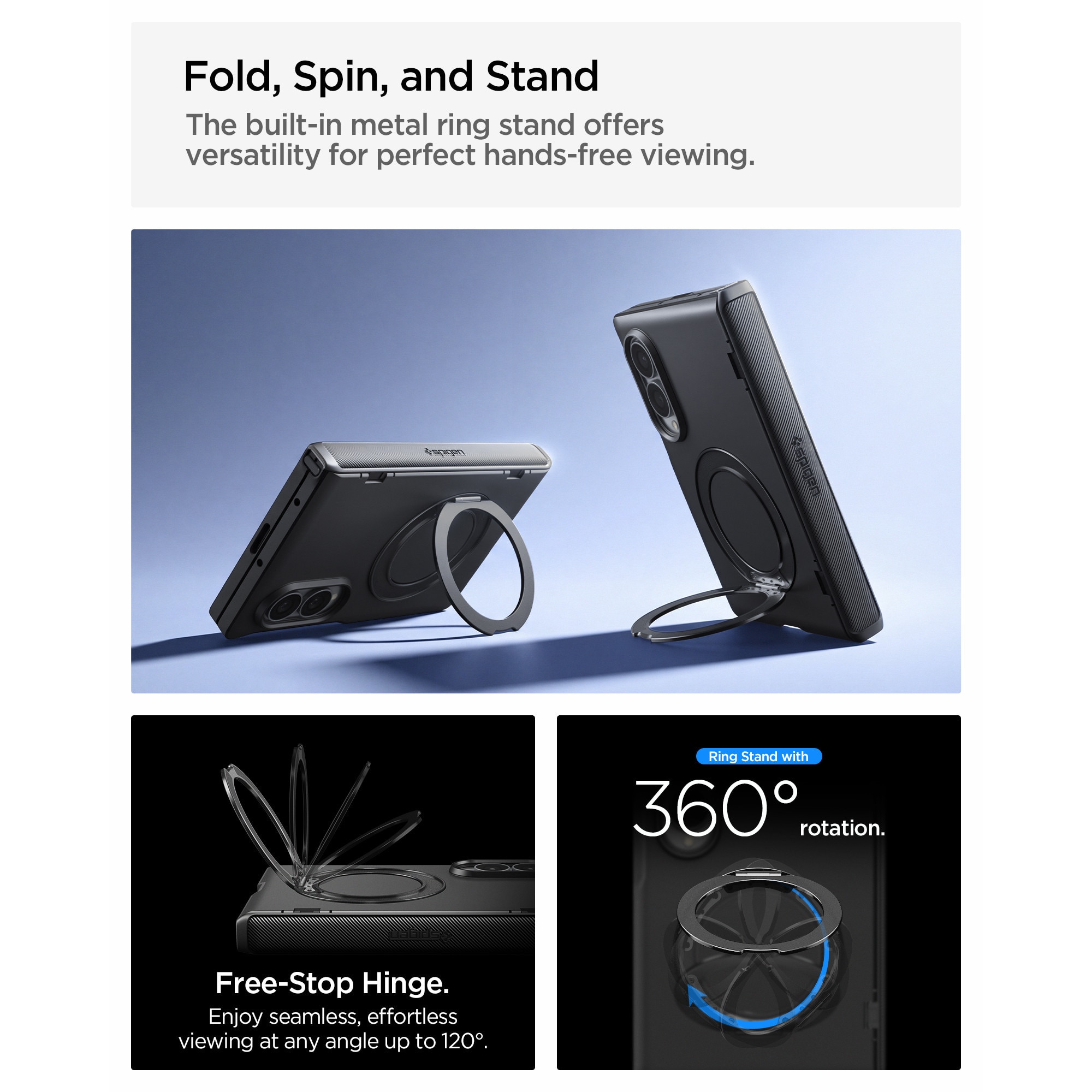 Husa Spigen Slim Armor Pro cu MagSafe compatibila cu Samsung Galaxy Z Fold 8, Negru