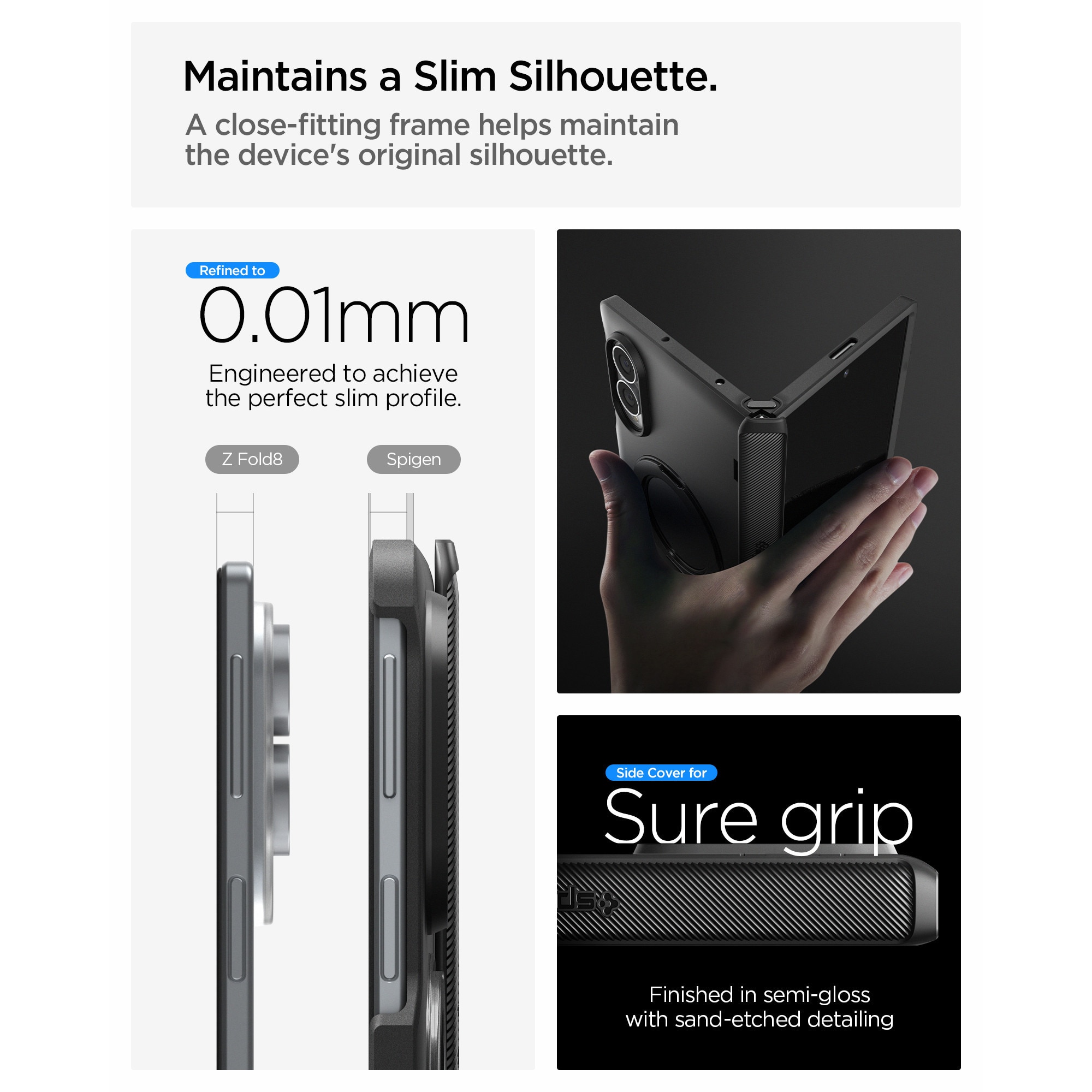 Husa Spigen Slim Armor Pro cu MagSafe compatibila cu Samsung Galaxy Z Fold 8, Negru