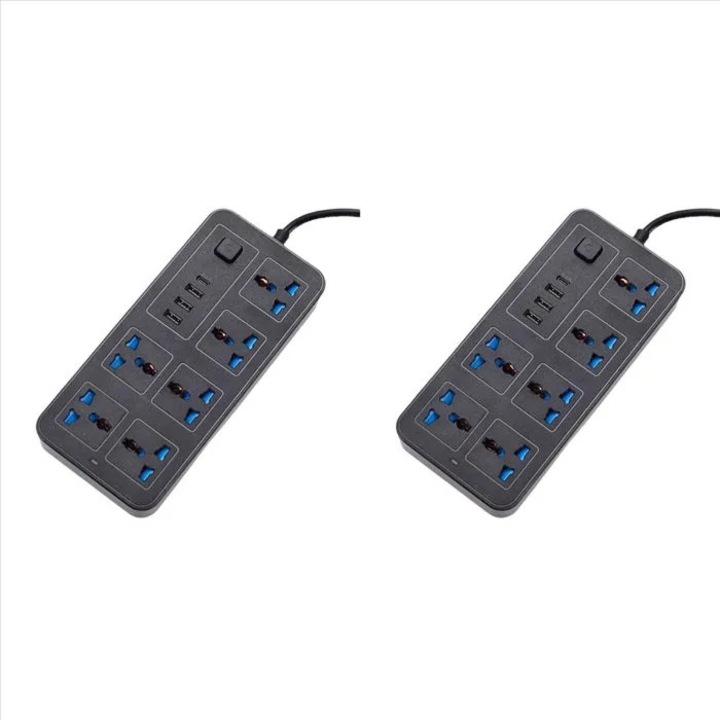 Prelungitor universal 2 prize 1.8m USB-C USB negru