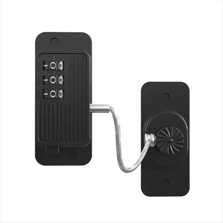 Lacat cu combinatie pentru frigider si sertare k0367-0707-HS7338, cablu din otel, carcasa ABS, alb, 1 buc