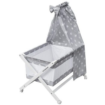 Patut din lemn Cassy X Cot Grey cu saltea si lenjerie Patut din lemn Cassy X Cot Grey cu saltea si lenjerie