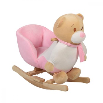 Balansoar pentru copii Bear Pink cu sunete Balansoar pentru copii Bear Pink cu sunete