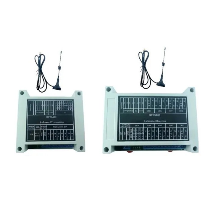 Telecomanda wireless 8 canale, bidirectional, 433 MHz, negru, 12x6x3cm