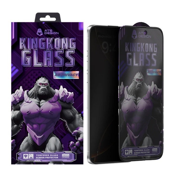ATB Adatvédelmi Matt Fólia, Ujjlenyomatmentes, KingKong Diamond Armor iPhone 17-hez