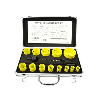 Set 17 carote bimetal pentru metal si lemn Geko G39999, 18-7 6mm, cutie din aluminiu Set 17 carote bimetal pentru metal si lemn Geko G39999, 18-7 6mm, cutie din aluminiu