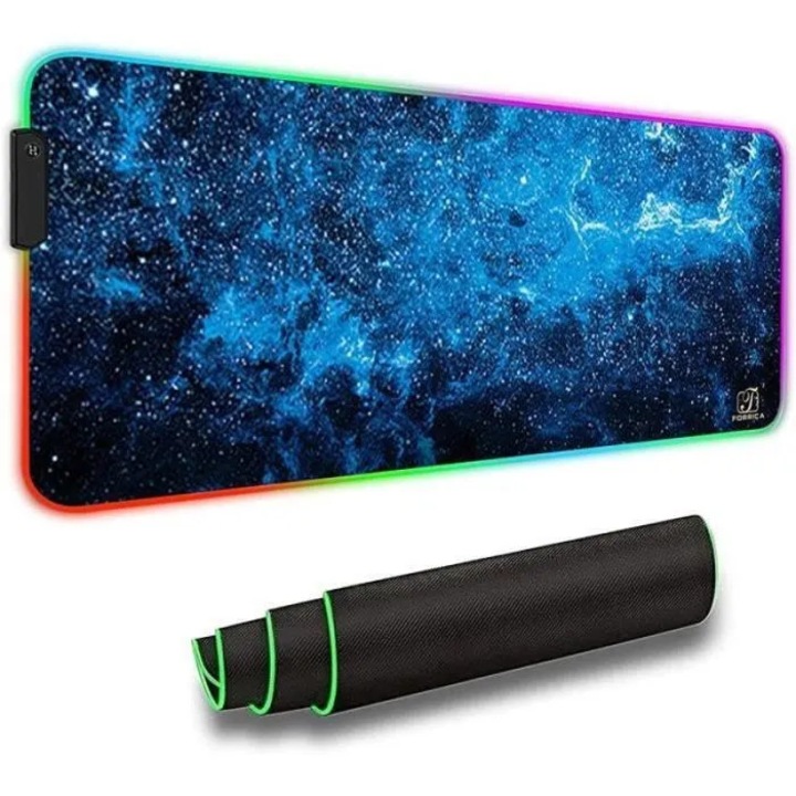 Mousepad gaming RGB 12 moduri iluminare impermeabil antiderapant 80x30x0.3cm