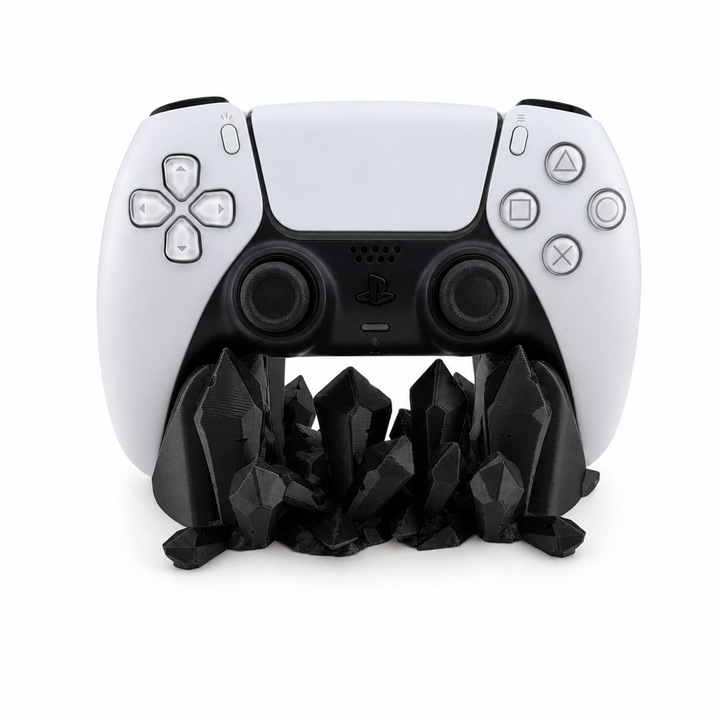 PS5 kontroller tartó Arkon, PrintForge®, 3D nyomtatott, 14x7x6 cm, PLA-ból készült, BPA-mentes, Fekete