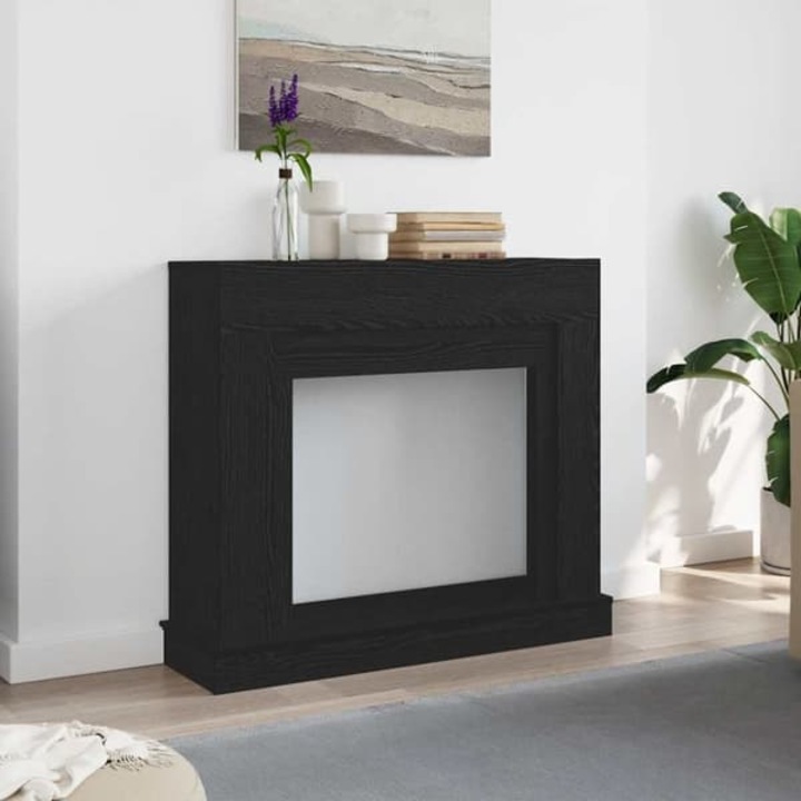 Spiselkrans, lemn negru, 100x30x87,5 cm, suport decorativ pentru LED