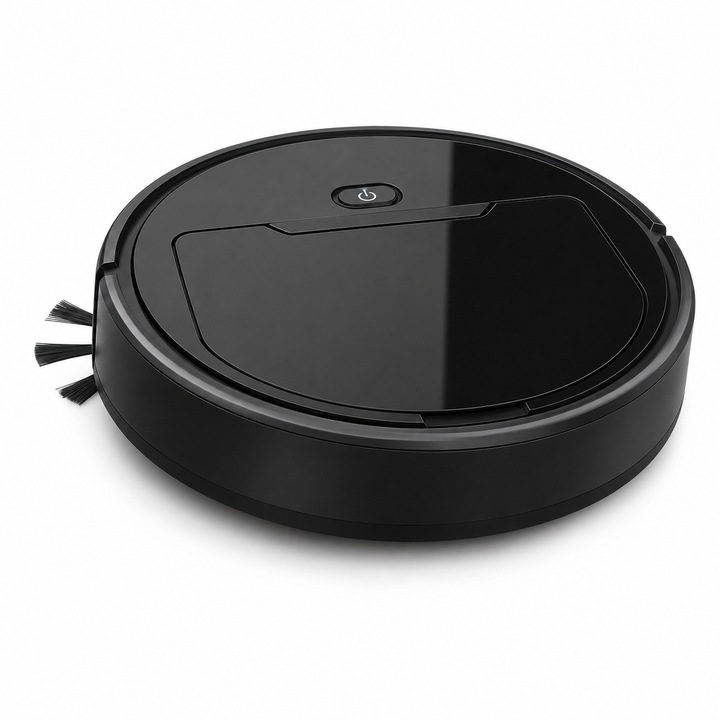 Robot porszívó NovaBox, porszívózás és nedves felmosás, 90 perc üzemidő, 1200 mAh akkumulátor, USB töltés, Fekete
