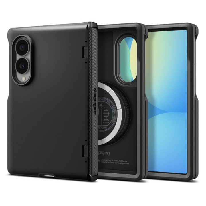 Husa Compatibila Cu Samsung Galaxy Z FOLD 8, Spigen Slim Armor Pro Magsafe, Kit Curatare Upzz®, Negru