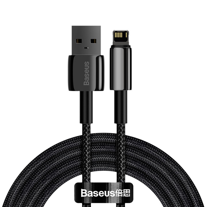 Baseus Tungsten USB-A - Lightning kábel 2,0 m 2,4 A fekete
